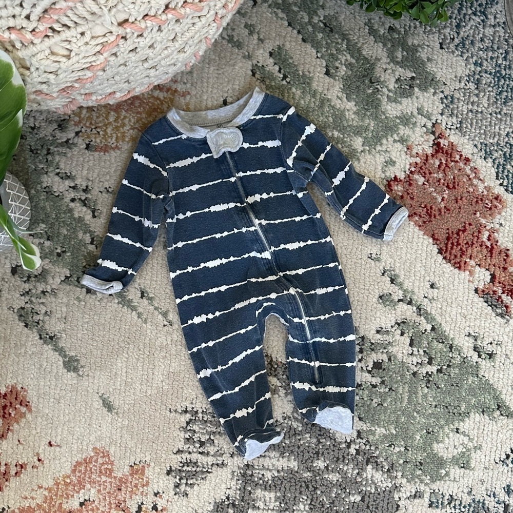 Honest Baby Co Tie Dye Organic Cotton Zip Footies One-Piece Sleep & Play 0-3 M